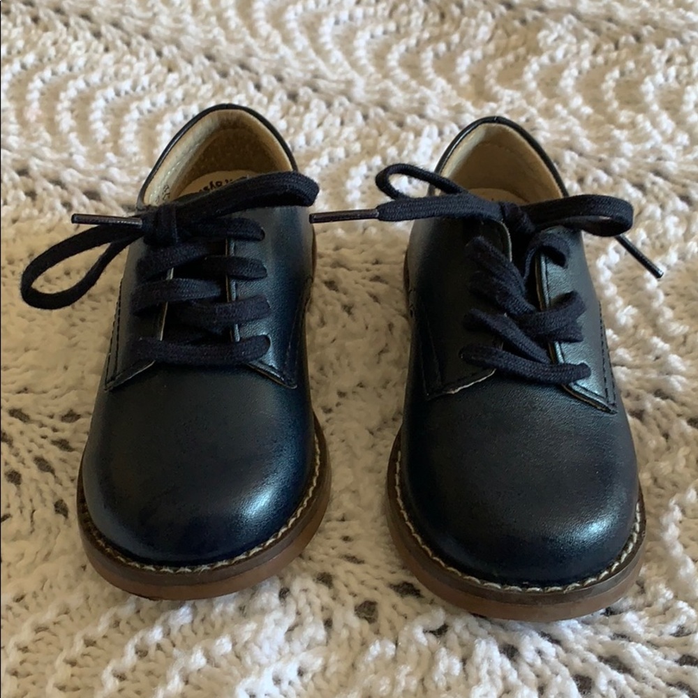 Toddler navy brown dress shoes